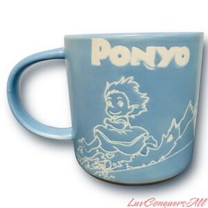 Studio Ghibli Pony Water Scene Tonal Portrait Blue Mug